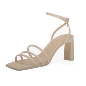 Armani Exchange Dalia Rose Leather Ankle Strappy Sandals